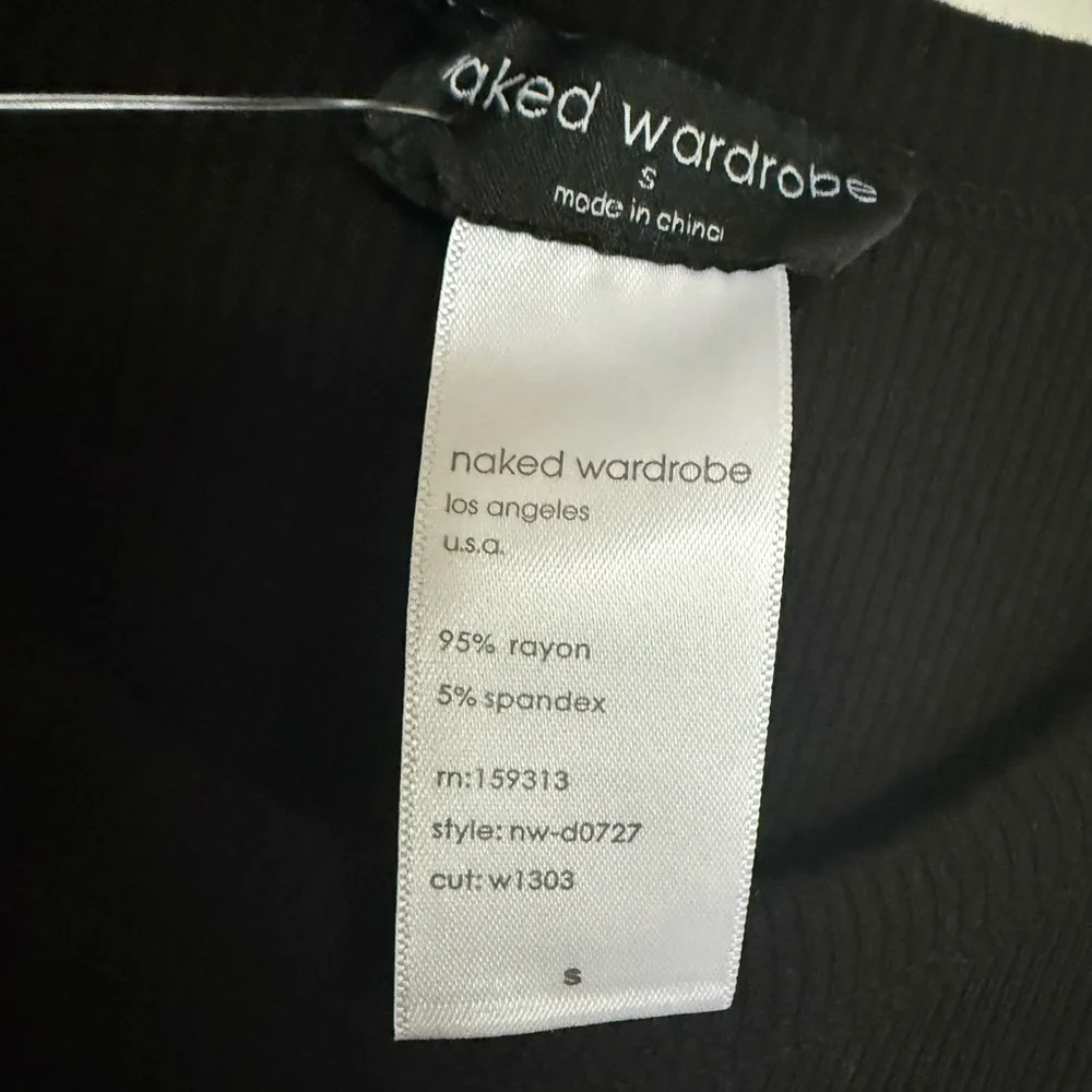 NEW naked wardrobe Side Tie Dress - Size Small | Color: Black - Picture 4 of 5